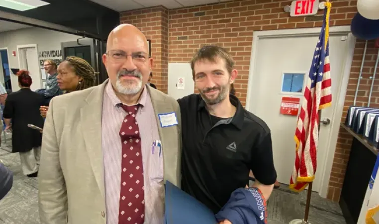 Attorney George Mesmar, left, and his former client, Michael Melito